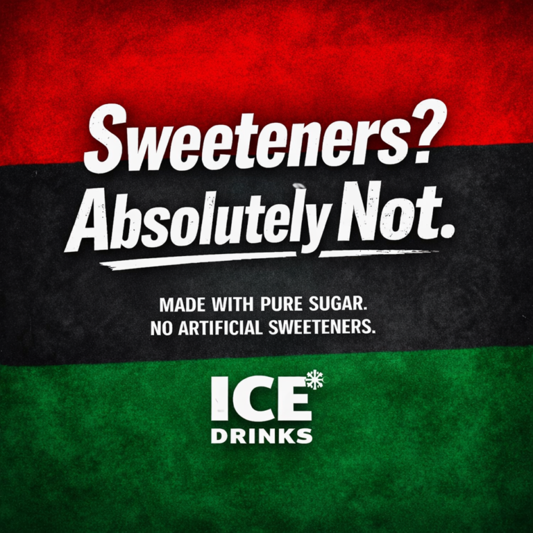 PTI-themed advertisement for Ice Drinks